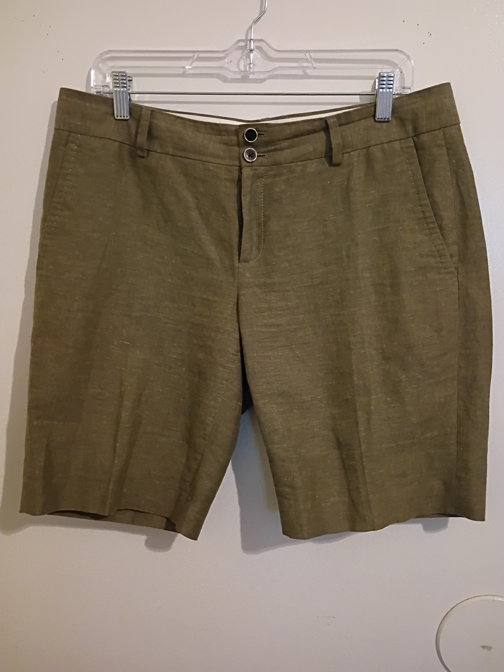Banana Republic Women's Green Linen Blend Shorts Sz 10